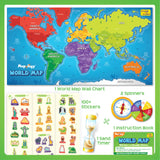 Mapology World Map Wall Chart with Reusable Stickers