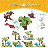 Jungle Scene, Interchange & Paly, Glass Painting, Suncatcher, DIY Kit for Kids