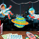 Space theme, Stickering templates, DIY activity for boys