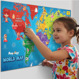 Mapology World Map Wall Chart with Reusable Stickers