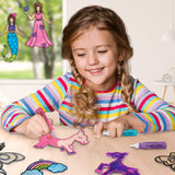 Girl painting unicorn, Glass Painting, Suncatcher, DIY Kit