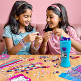 Girls enjoying making the bracelets