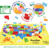 USA with Capitals, Solve the map, Paste the Stickers and Place the Flags