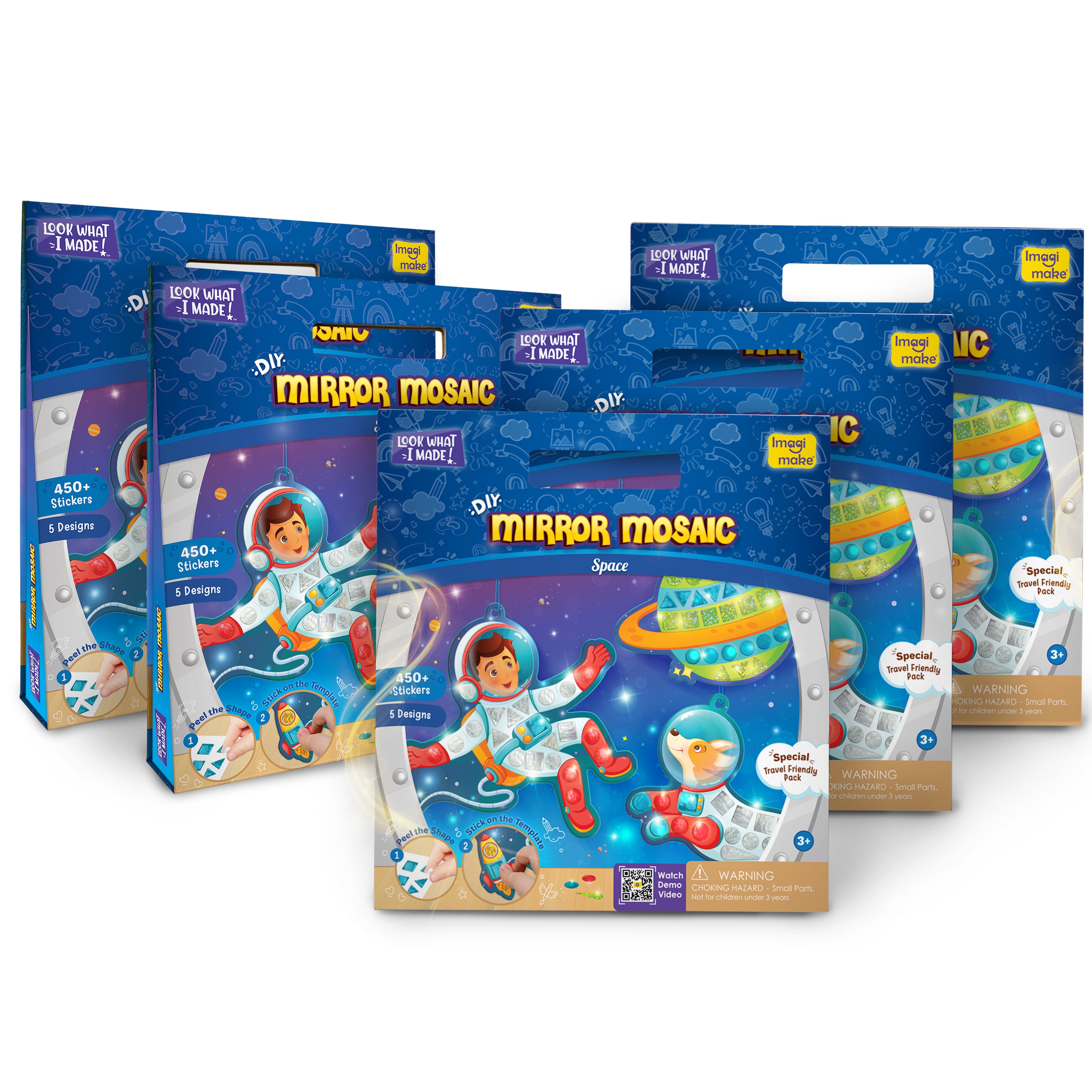Imagimake Mirror Mosaic Space Craft Kit | Mess-Free DIY Art Kit for Kids