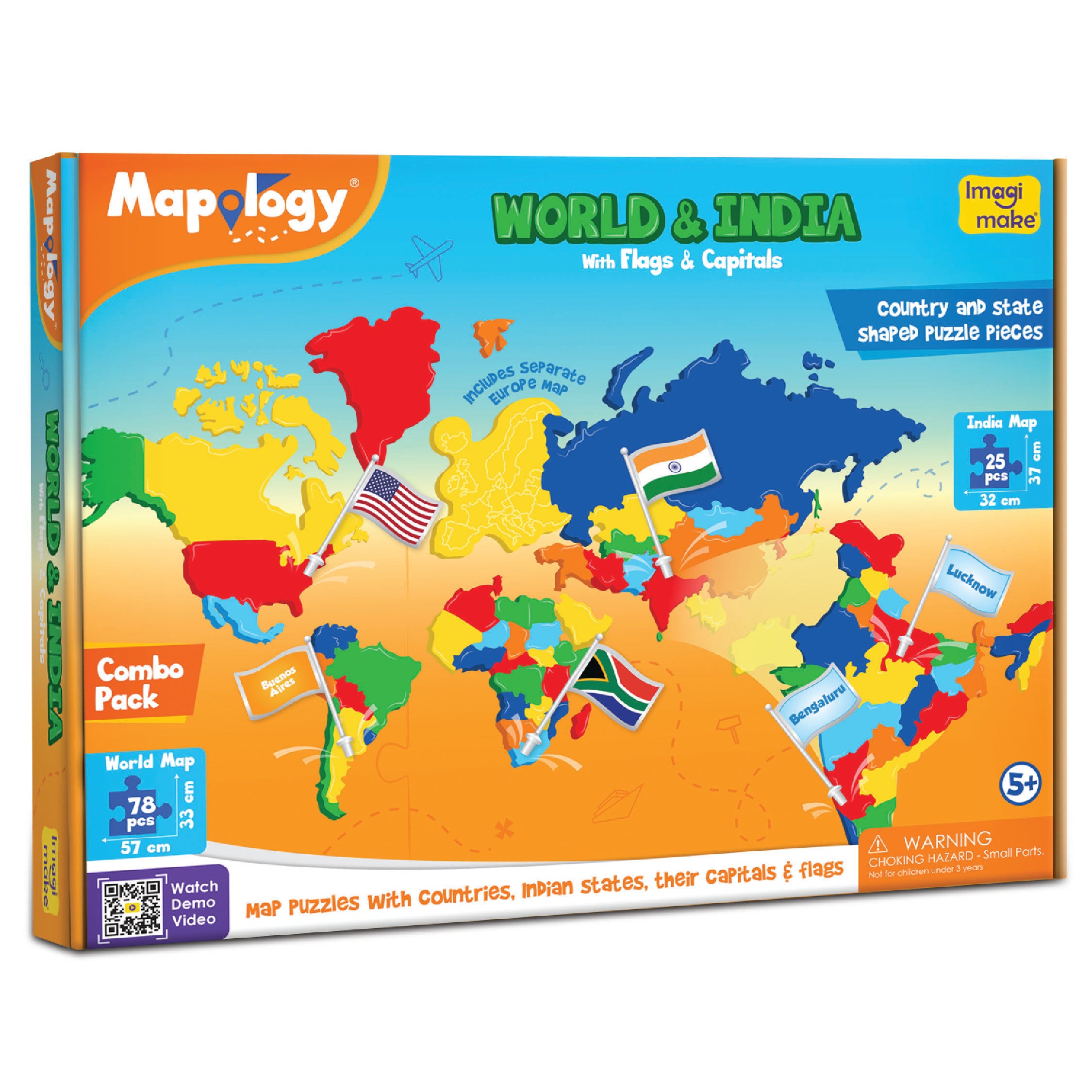Lies of P Gamesom トート キーチェーン マグカップ 当選書 Mapology combo: India and World with Capitals and Flags of the