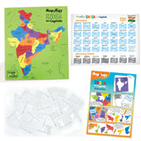 Mapology Combo: Map Puzzle of India and World with Capitals and Flags of Countries