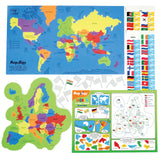 Mapology Combo: Map Puzzle of India and World with Capitals and Flags of Countries