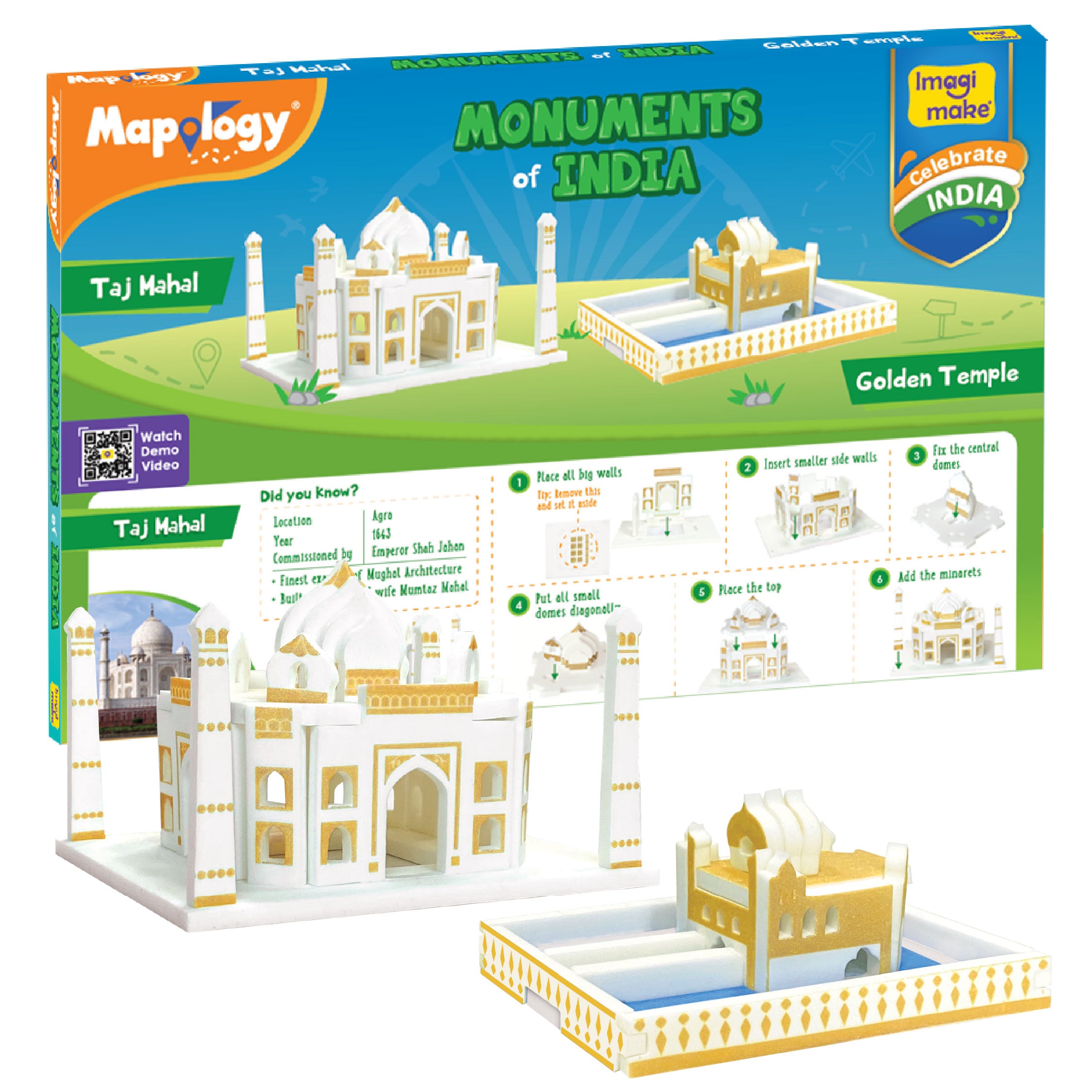 Mapology Monuments of India - Taj Mahal & Golden Temple – Imagimake