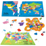 Mapology USA and World Map Puzzle, Educational Toy, Flags & Capitals
