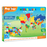 Mapology USA and World Map Puzzle, Educational Toy, Learn Countries and States of USA, Fun & Learn for kids