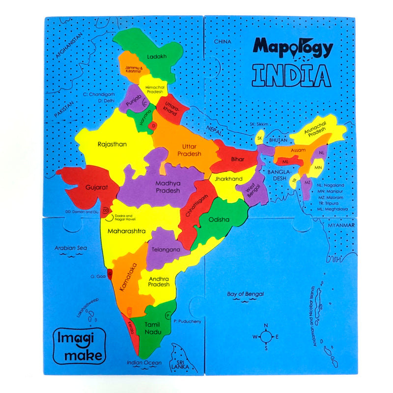 Mapology: Pack of 6 States of India Map Puzzle