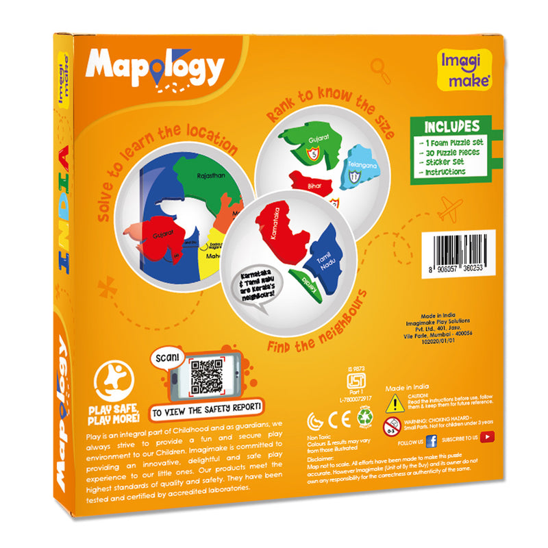 Mapology: Pack of 6 States of India Map Puzzle