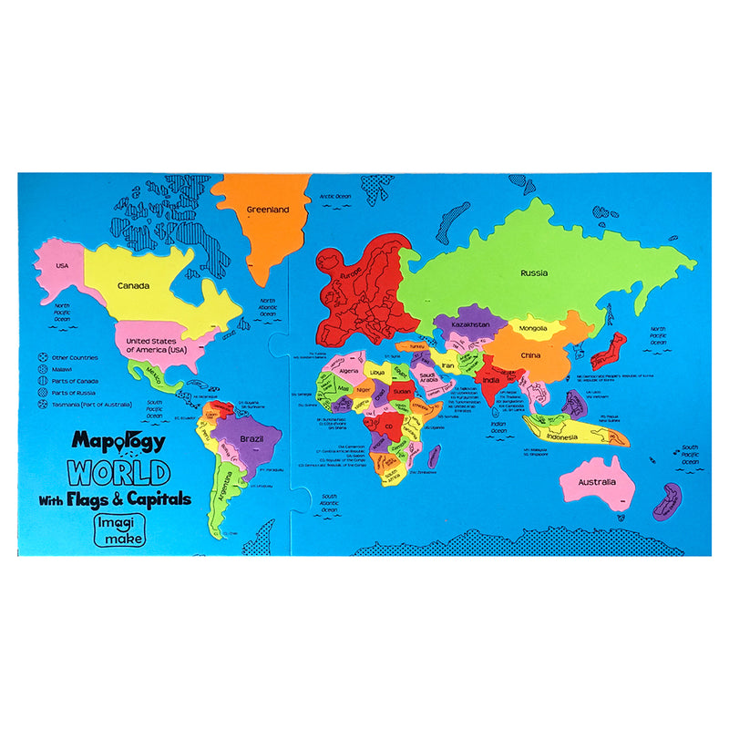 Mapology: Pack of 6 World with Flags & Capitals