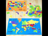 Mapology USA and World Map Puzzle, Educational Toy
