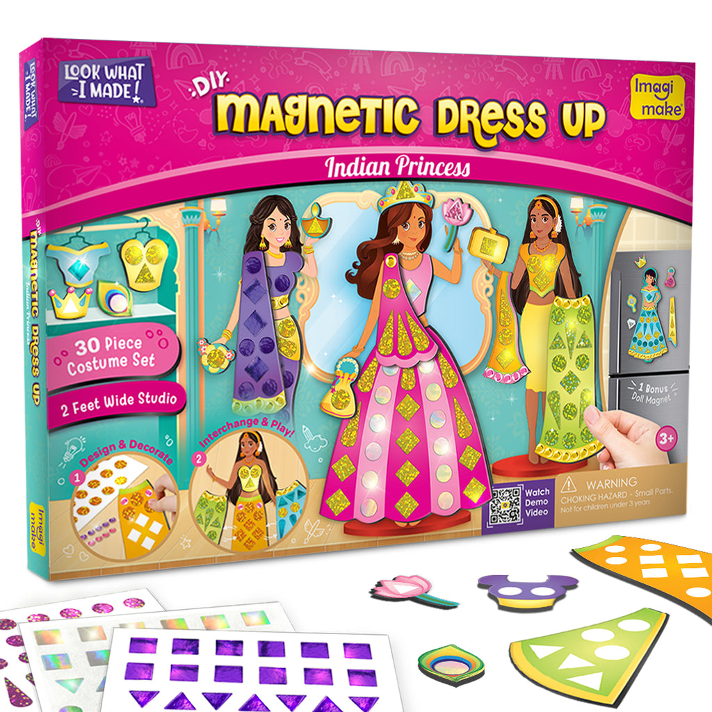 DIY Magnetic Dress Up Indian Princess – Imagimake