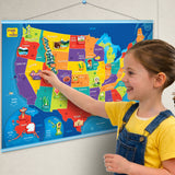 Mapology USA Map Wall Chart with Reusable Stickers