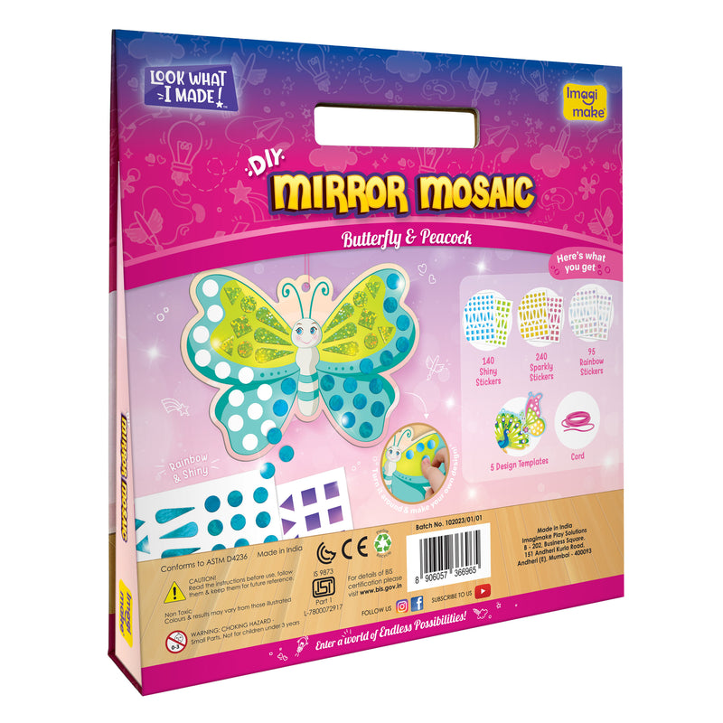Mirror Mosaic - Butterfly & Peacock