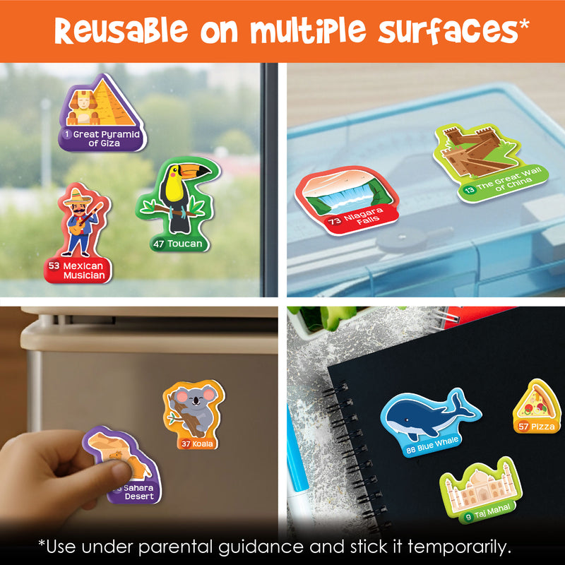 Mapology World Map Wall Chart with Reusable Stickers