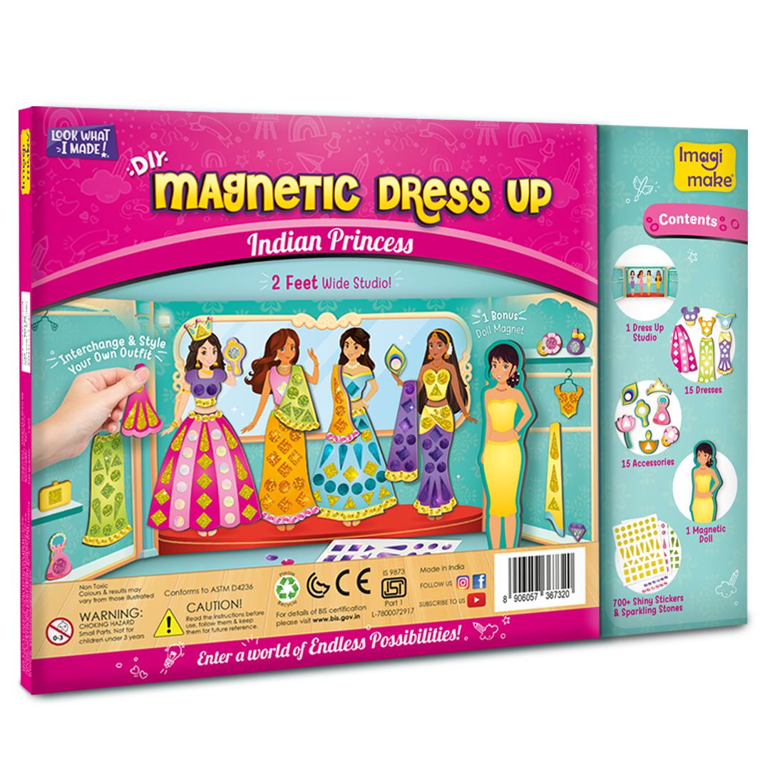 Jeu Magnétique Habillage – Contes – 18 Pièces – Puzzle Magnétique – Dès 3 Ans – Quercetti – Fabriqué En Italie