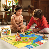 kids playing with mapology ramayana board game 