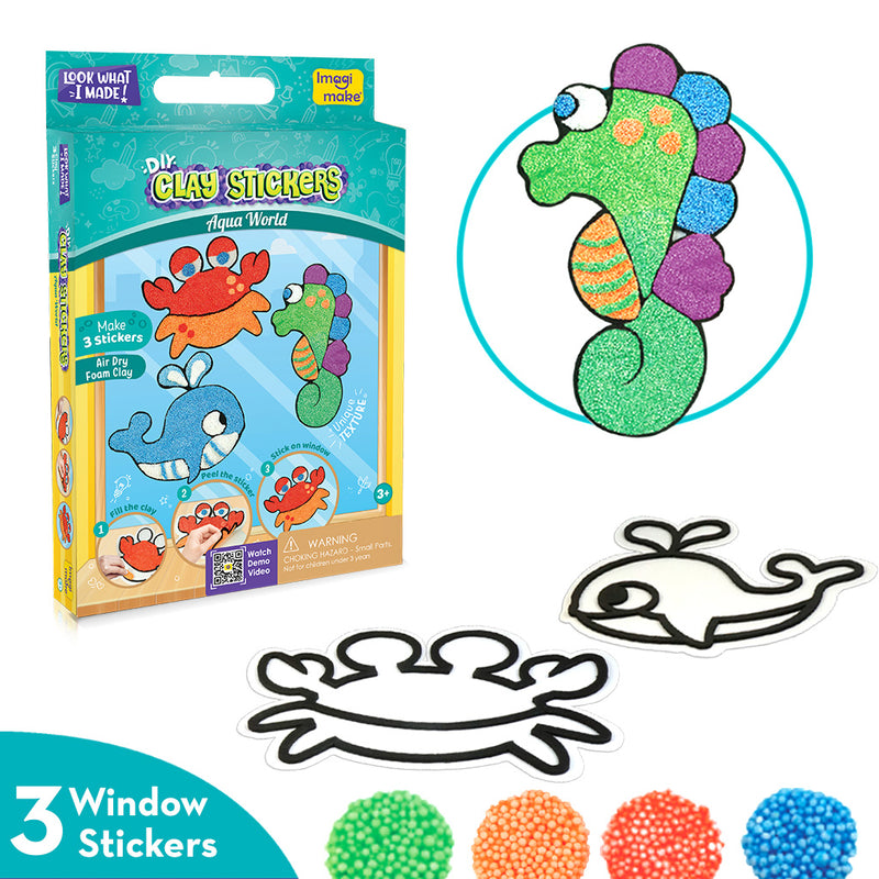 Clay Stickers - Aqua World