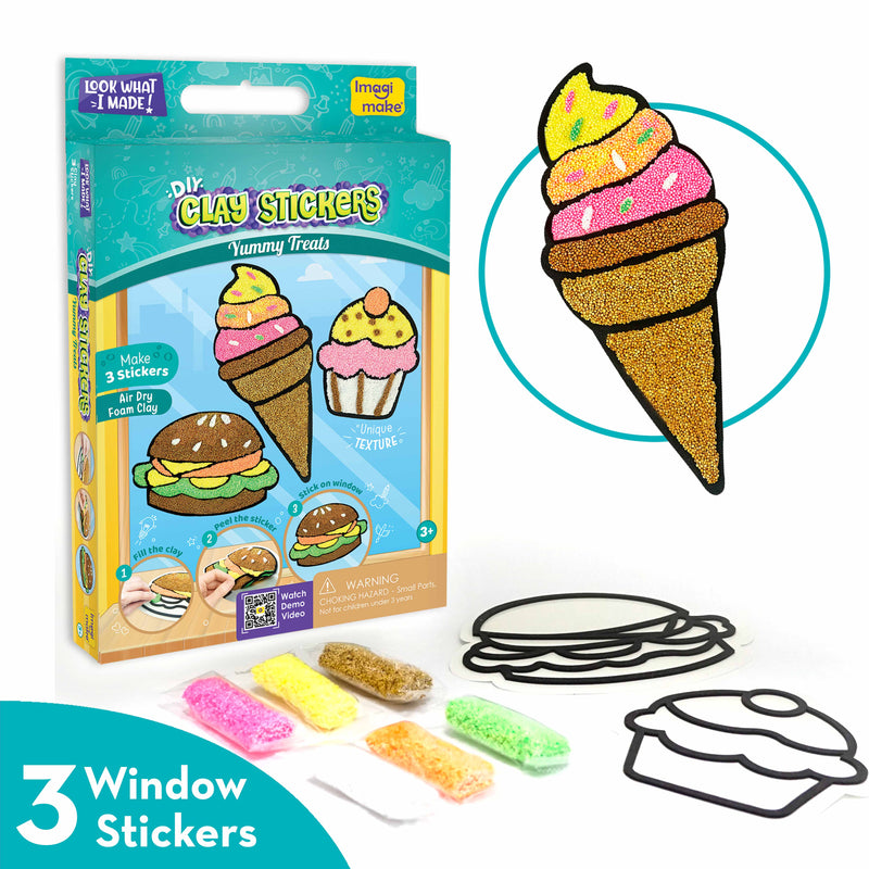 Pack Of 6 Assorted Clay Stickers - 3 Design Set
