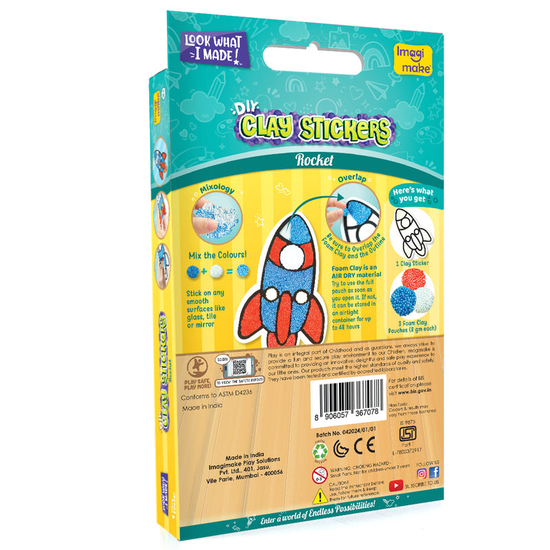 Clay Stickers - Rocket