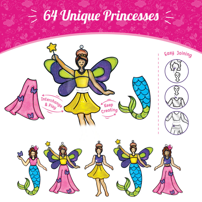 Princess Craft Combo: Glass Painting & Mirror Mosaic Kit