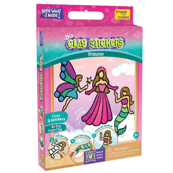 Pack of 6 - Clay Stickers Princess