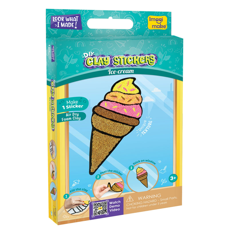Pack Of 6 Assorted Clay Stickers - 1 Design Set