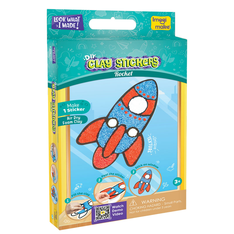 Clay Stickers - Rocket