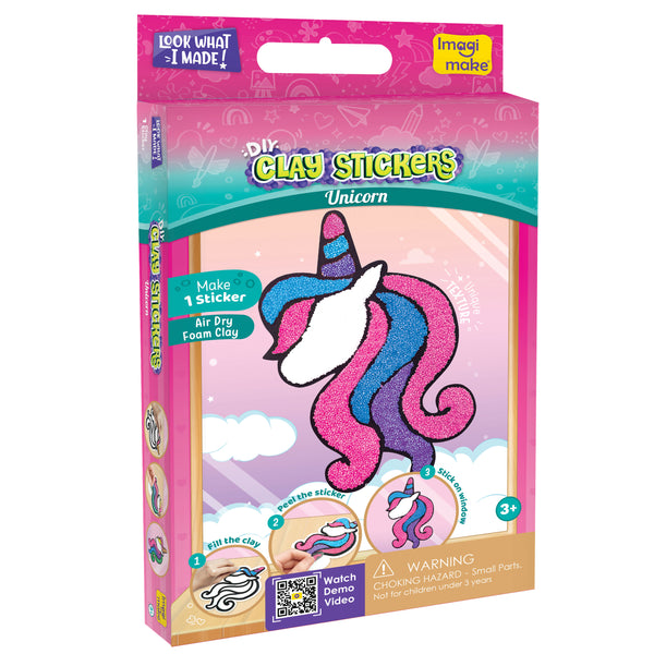 Pack of 6 - Clay Stickers Unicorn