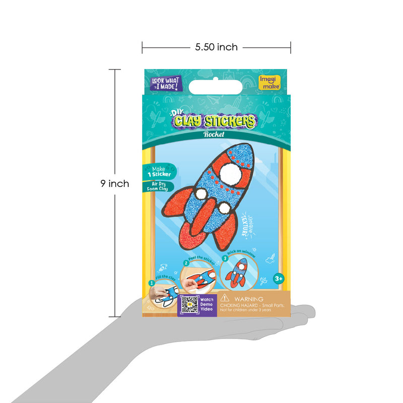 Clay Stickers - Rocket
