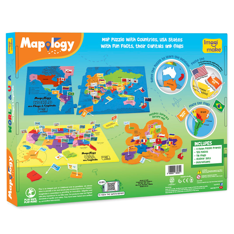 Mapology World & USA with Flags & Capitals