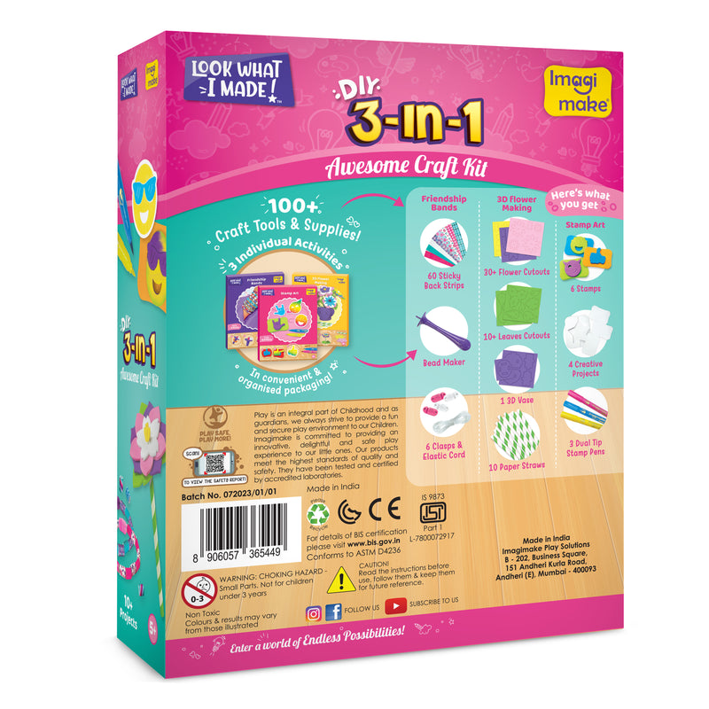  Imagimake My First Craft Kit, Art and Crafts for Kids Ages 3-5, Scissor Skills, Toddler Crafts Kit