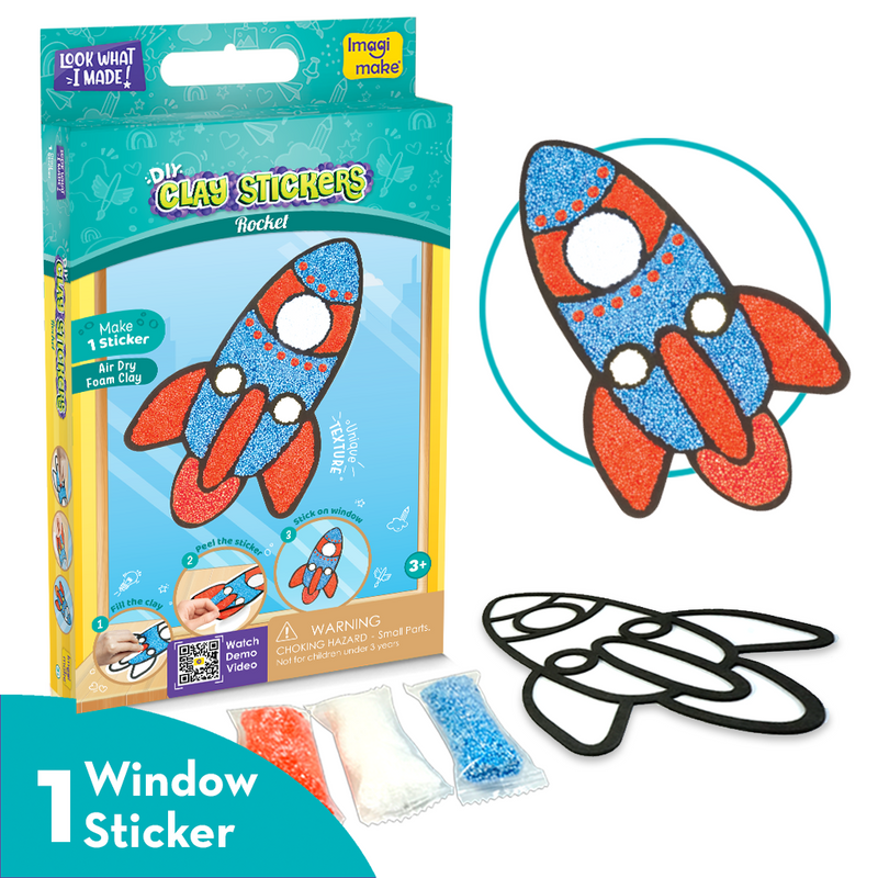 Clay Stickers - Rocket