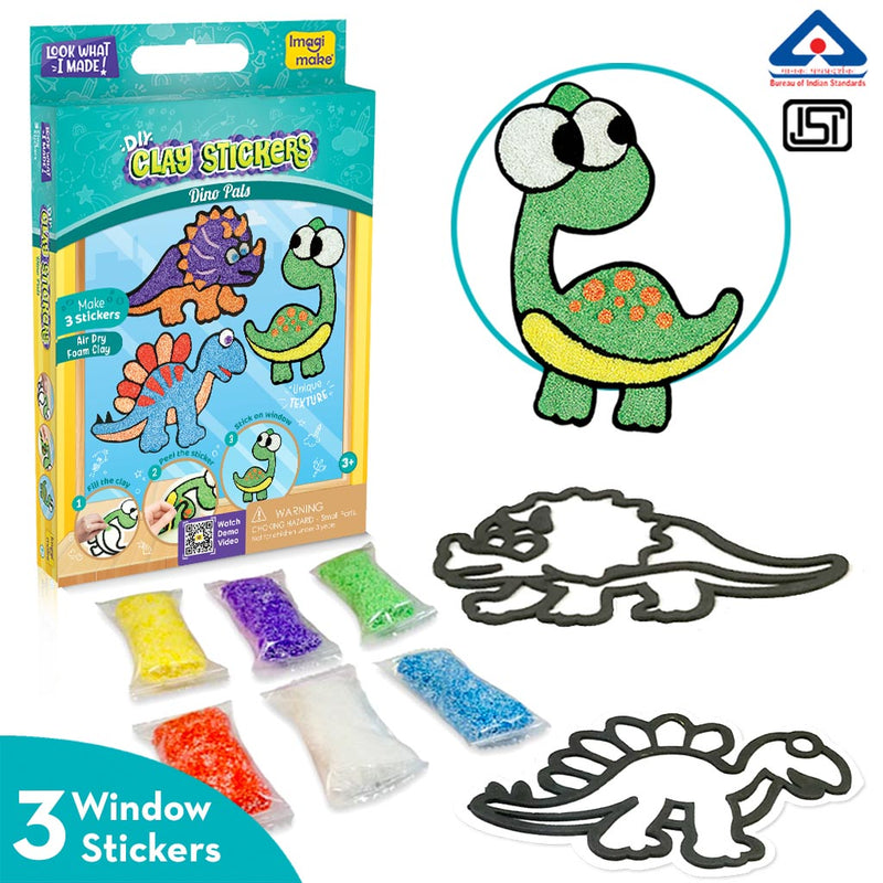 Clay Stickers - Dino Pals