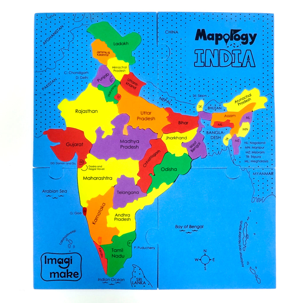States of India Map Puzzle - Educational Toy & Learning Aid for kids ...