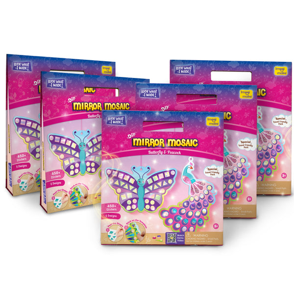 Mirror Mosaic Combo Pack of 6 for Return GIfting for kids birthday party. Suitable for Kids age 3 years and above. Gift the best birthday party favors with Imagimake. Return gifting value combo pack. Return Gift Ideas for kids age 3 and above. Unique return gifts. Best return gifts, Affordable return gifts. 