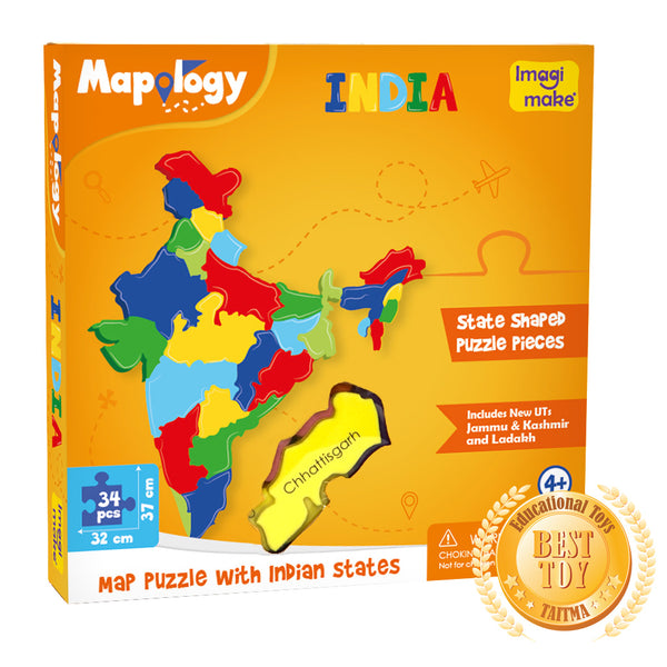 Mapology: Pack of 6 States of India Map Puzzle
