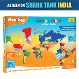 Mapology Combo: Map Puzzle of India and World with Capitals and Flags of Countries