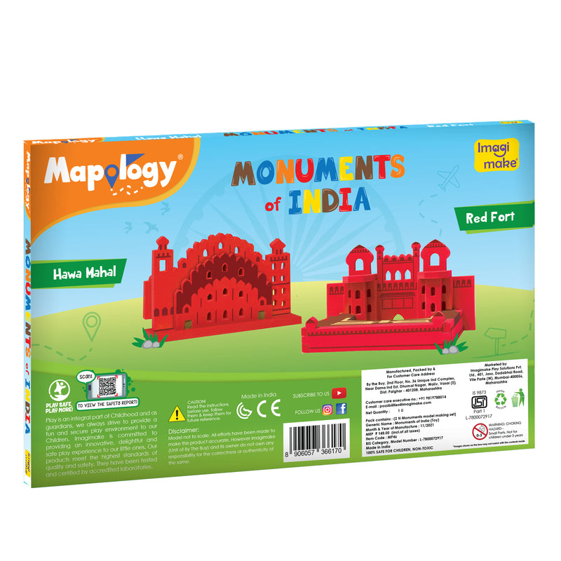 Mapology Monuments of India - Red Fort & Hawa Mahal