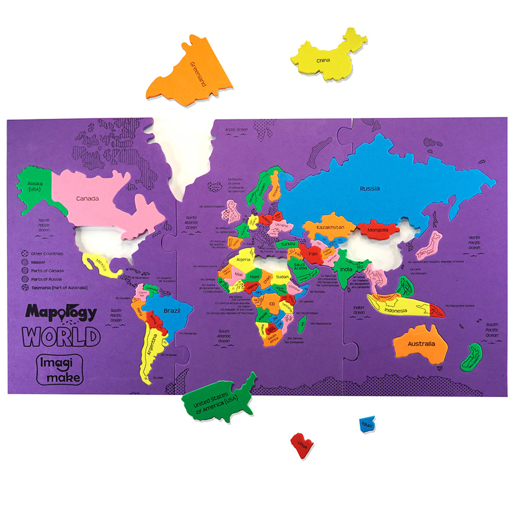 Mapology: world map puzzle educational toys – imagimake
