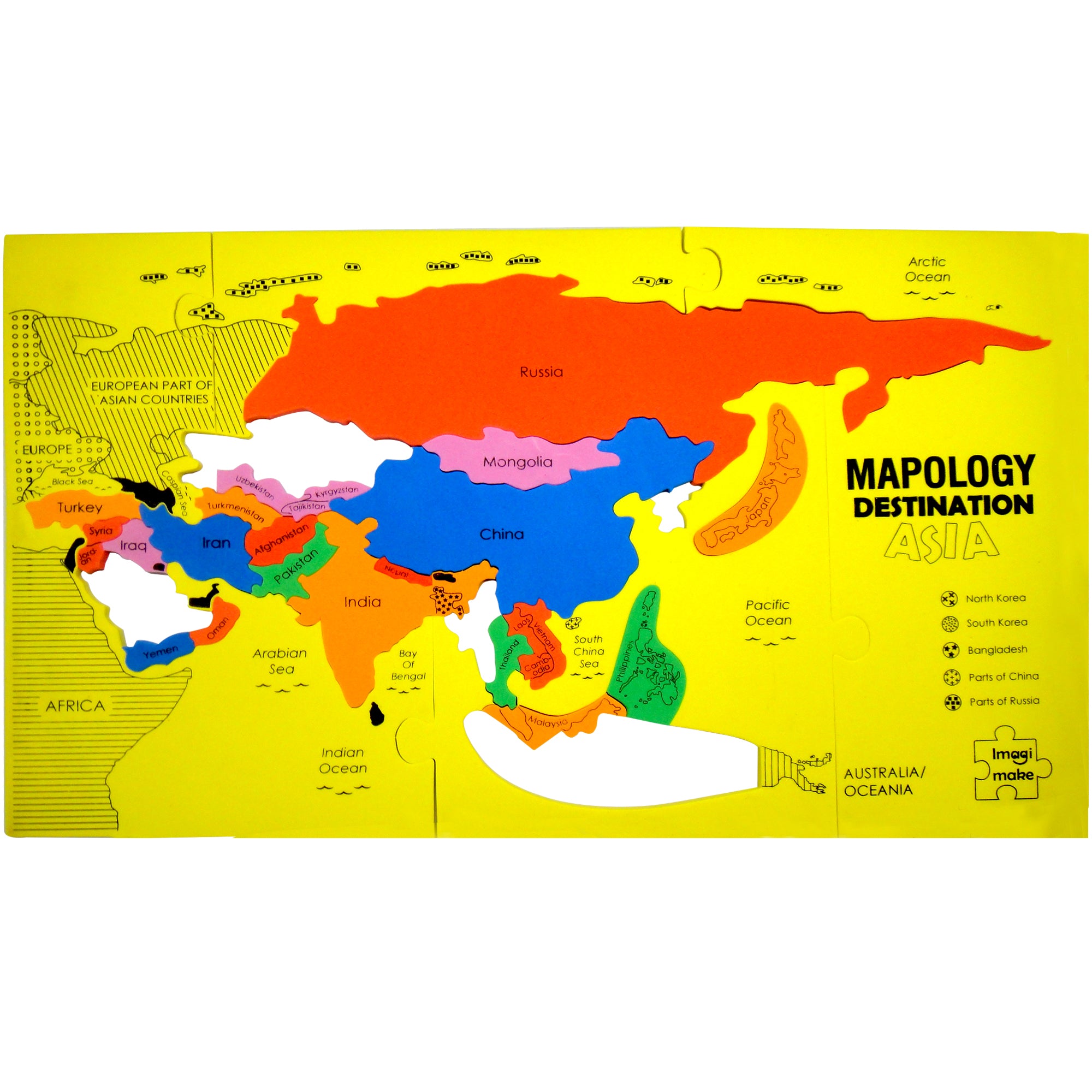 Foam Map Puzzle-Mapology Destination Asia-Educational Toy Set – Imagimake