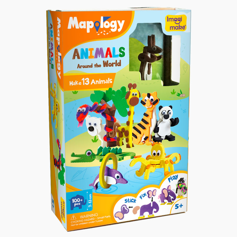 Mapology - World Map and 3D Model Making Set of Animals