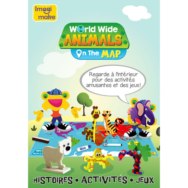 Worldwide animals on the map - activity book