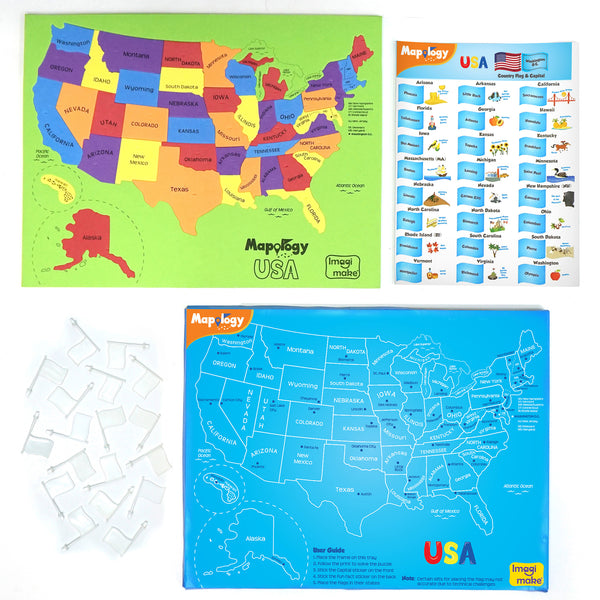 Mapology World & USA with Flags & Capitals