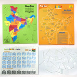 Mapology Ultimate Indian Combo: India with Capitals Map Puzzle & Monument of India Construction Set