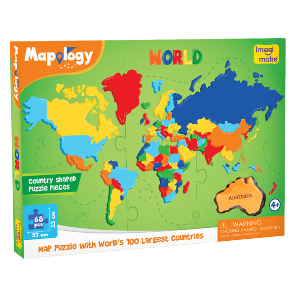 Mapology: Pack of 6 World Map Puzzle