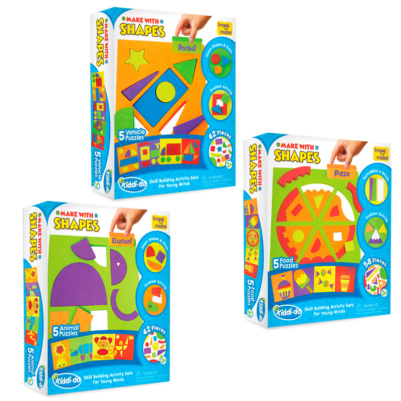 Make with Shapes Combo: Vehicles, Animals, Food